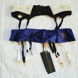 Victoria's Secret Blue and Black/White Garters Size Small